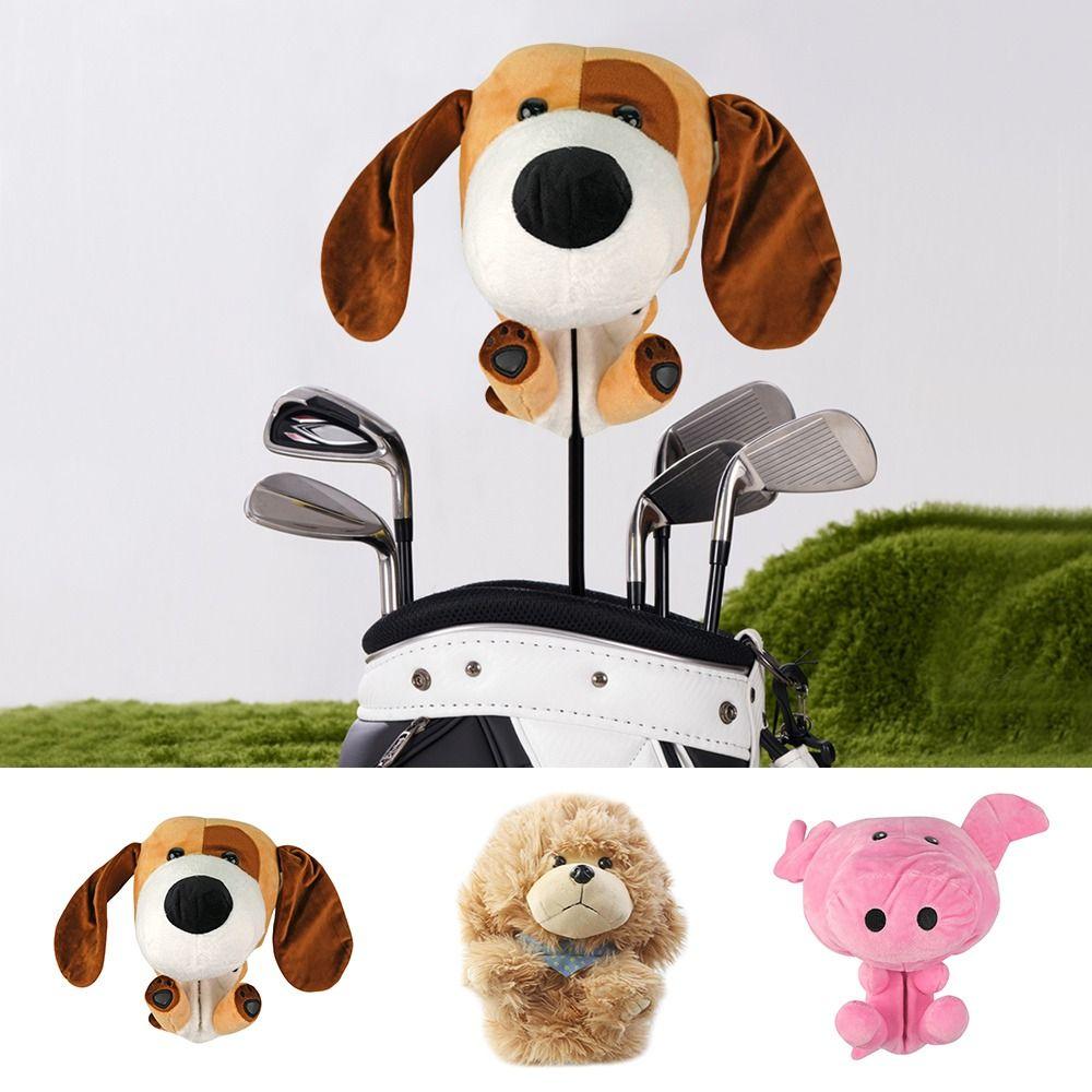 Dog/Pig/Lion Shape Golf Club Head Cover Plush Golf Club Head Protector Golf Accessories
