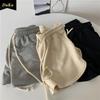 Sports Shorts Female Summer High Waist Loose Solid Color Three Separated Home Casual Wide Leg Pants Female
