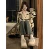 Striped Pullover Women Loose Wear Lazy Korean Gentle Pullover Thin Apricot Knitted Top Top Woman