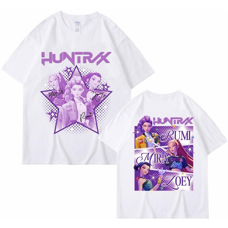 Trendy Streetwear 100 Cotton Kpop Kpop Demon Hunters Graphic TShirt Unisex Women Fashion Casual Unisex Girls Top Tee Oversize