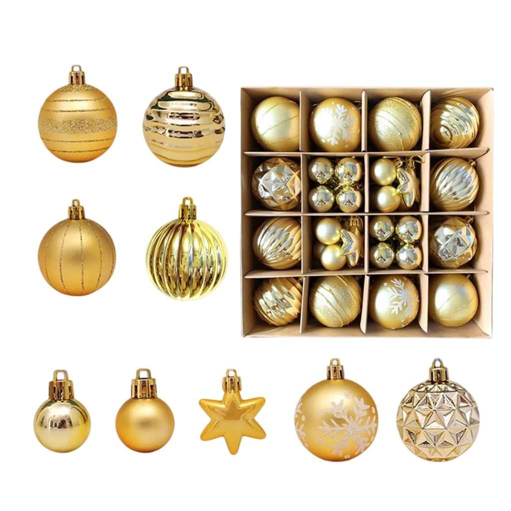 42pcs Christmas Tree Ornament Plastic Ball Decorations For DIY Crafts And Painted Designed Boxes Pendant