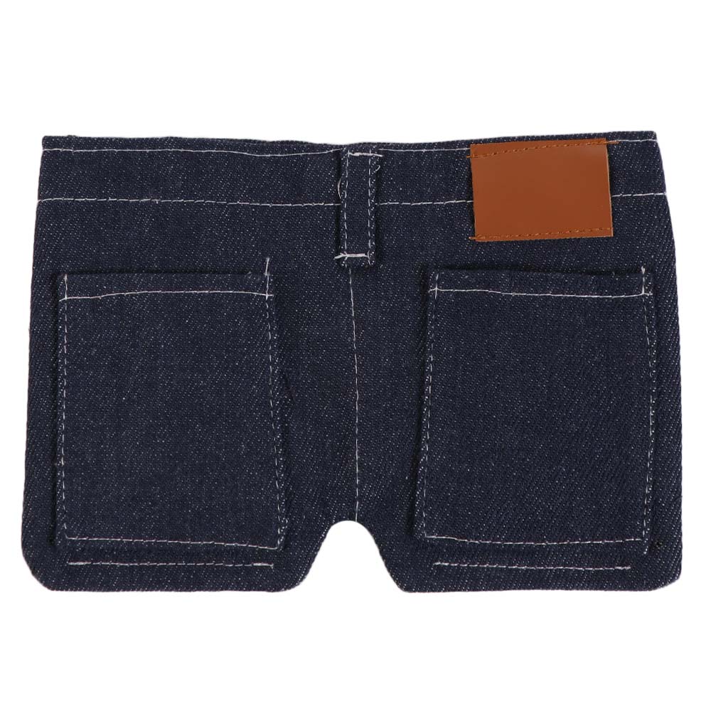 Retro Mini Jeans Shaped Wallet Compact Size Foldable Change Bag Card Storage