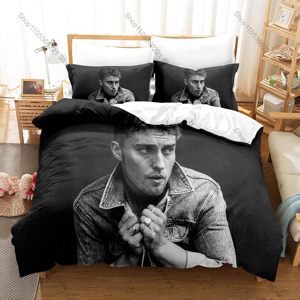 Rock Singer Bedding Set 3Pcs Sam Fender Exquisite Graphic Print Stylish Home Decor British Rock Star Duvet Cover Pillowcase