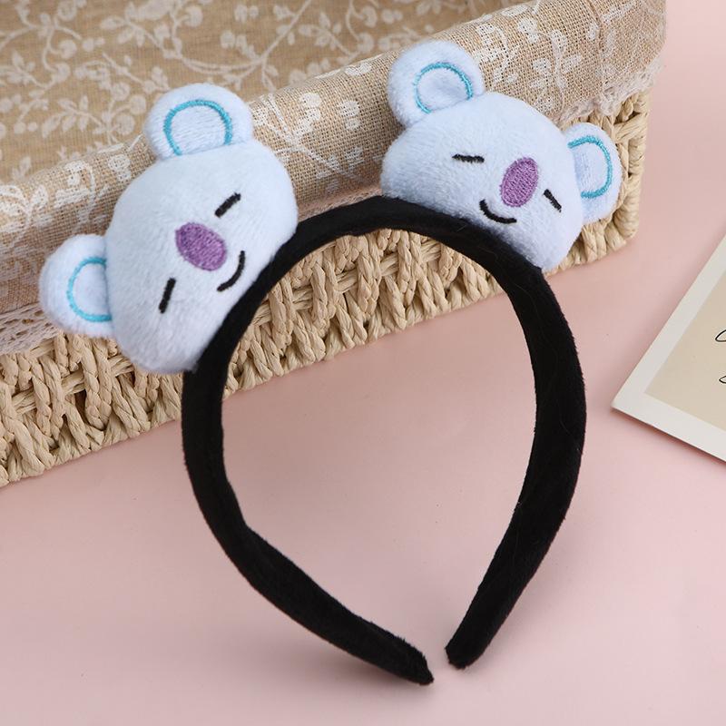 Мультяшная милая плюшевая кукла BT21, повязка на голову, подходит для повседневного использования, аксессуар для волос для девочек, аниме-аксессуар, подарок на день рождения