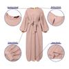 High Quality Women Muslim Maxi Dress Abaya Loose Long Sleeve Solid Color Dubai Turkey Robe Islamic Clothes
