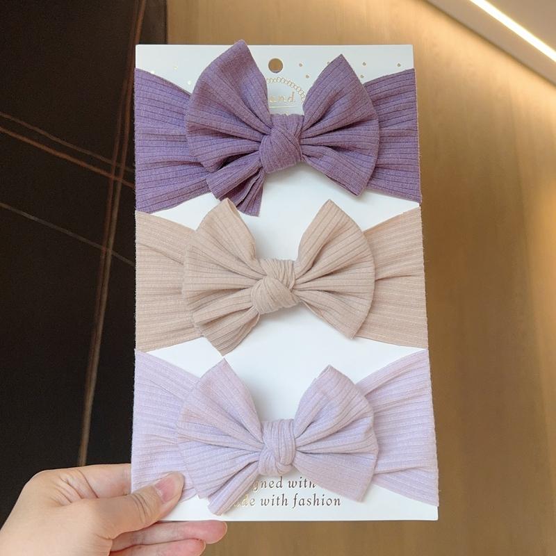 3 шт. Повязки на голову с бантами для маленькой девочки, повязка-тюрбан для новорожденного, аксессуар для волос, детская повязка для волос, уличная повязка на голову для малышей и детей, аксессуары для волос