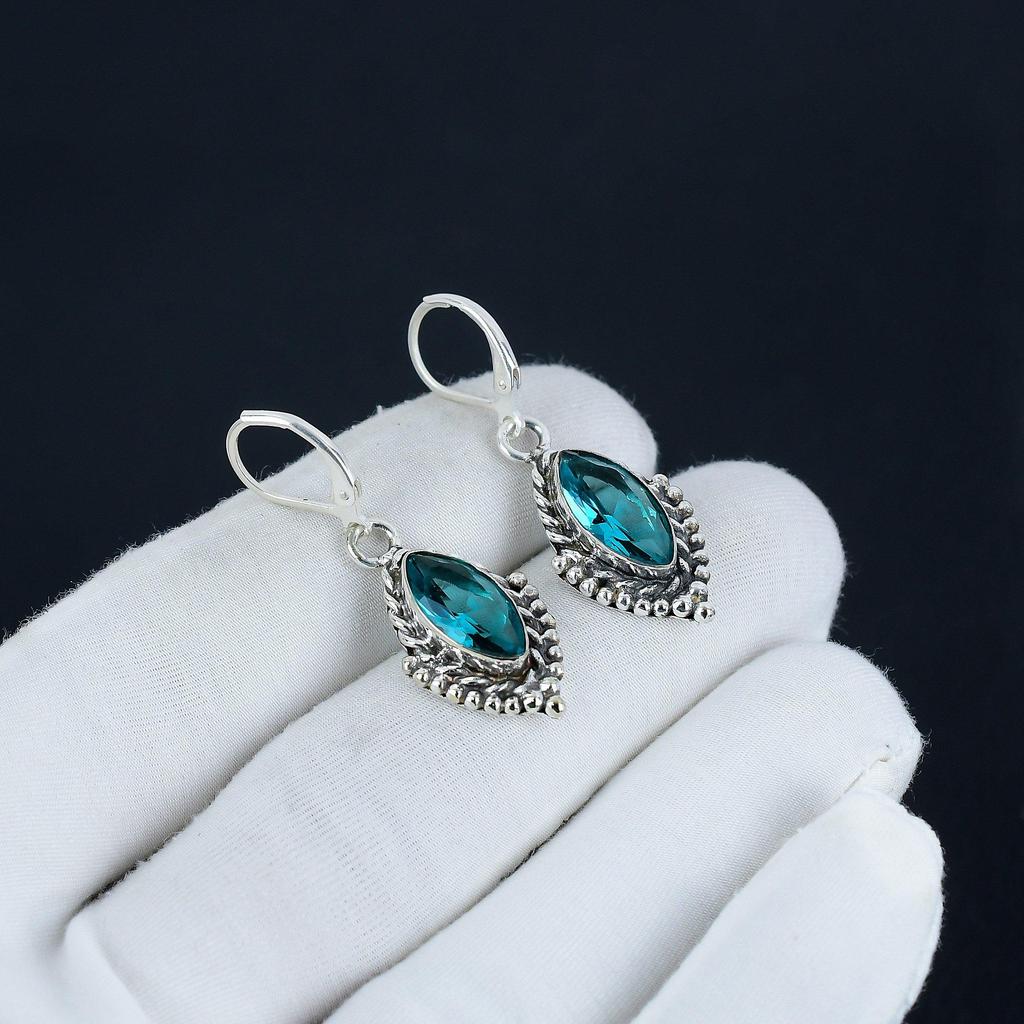 Изящные серьги с драгоценными камнями индоколит, серьги из стерлингового серебра 925 пробы, серьги-подвески ручной работы в стиле бохо из серебра, подарок из ваты