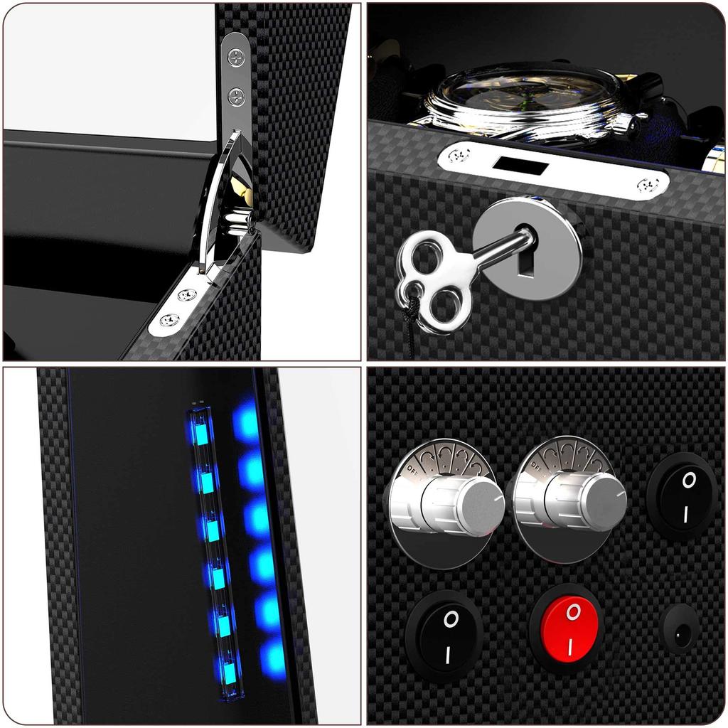 Подзаводная машина 6 заводных механизмов 6 часов Автоматический заводной механизм для часов Подзаводной механизм для часов Футляр для хранения часов Чехол для часов Часы Wonder Watch Winder Роскошный корпус для часов