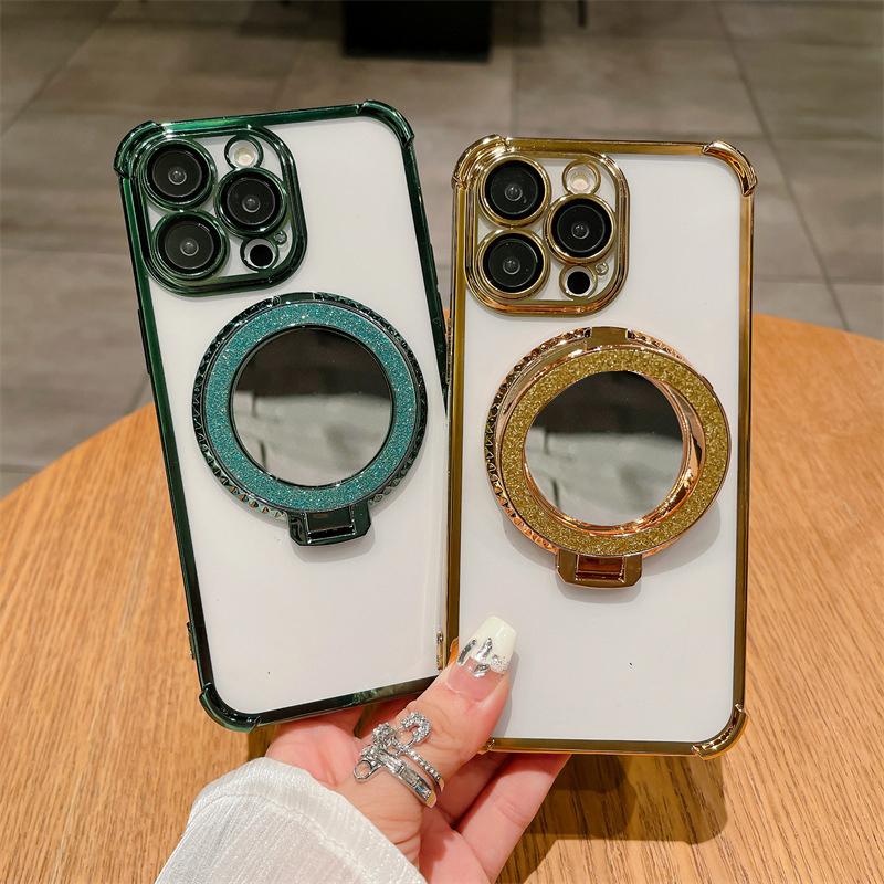 Чехол-держатель для зеркала с покрытием, мягкий силиконовый, четыре угла, воздушная подушка, противоударный, защитный чехол для Samsung Xiaomi Poco Redmi