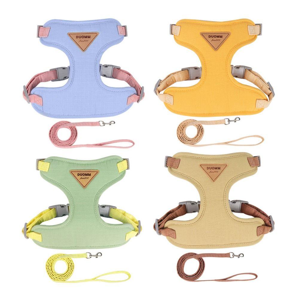 Soft Dog Harness and Leash Set Mesh Dog Harness with Traction Leash Dog Chest Straps  Walking