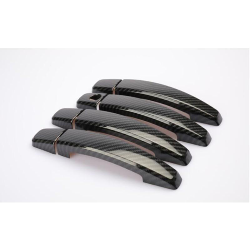 Для Opel Corsa D Corsa E 2006-2014 Vauxhall хромированное углеродное волокно автомобильная дверная ручка крышка отделка наклейки Стайлинг