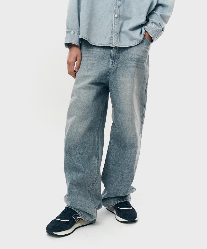 INTEMPOMOOD Campus Wide Washed Jeans_Light Blue