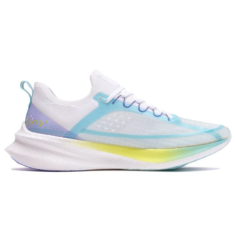 Кроссовки Li Ning Feidian Challenger One Piece Woven Speed Low Top для бега, мужские кроссовки, белые, синие, фиолетовые, ARMR011-1
