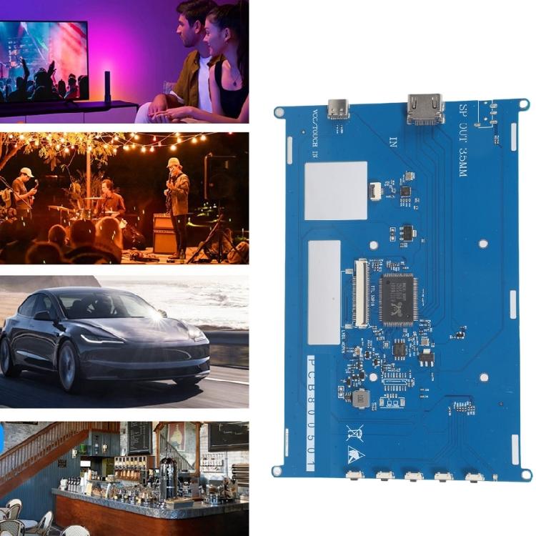 Промышленная 800X480/1024X600 50-контактная плата драйвера TTL ЖК-дисплея Вход HDTV Мониторинг автомобиля Сенсорная панель управления для 4B 3B+