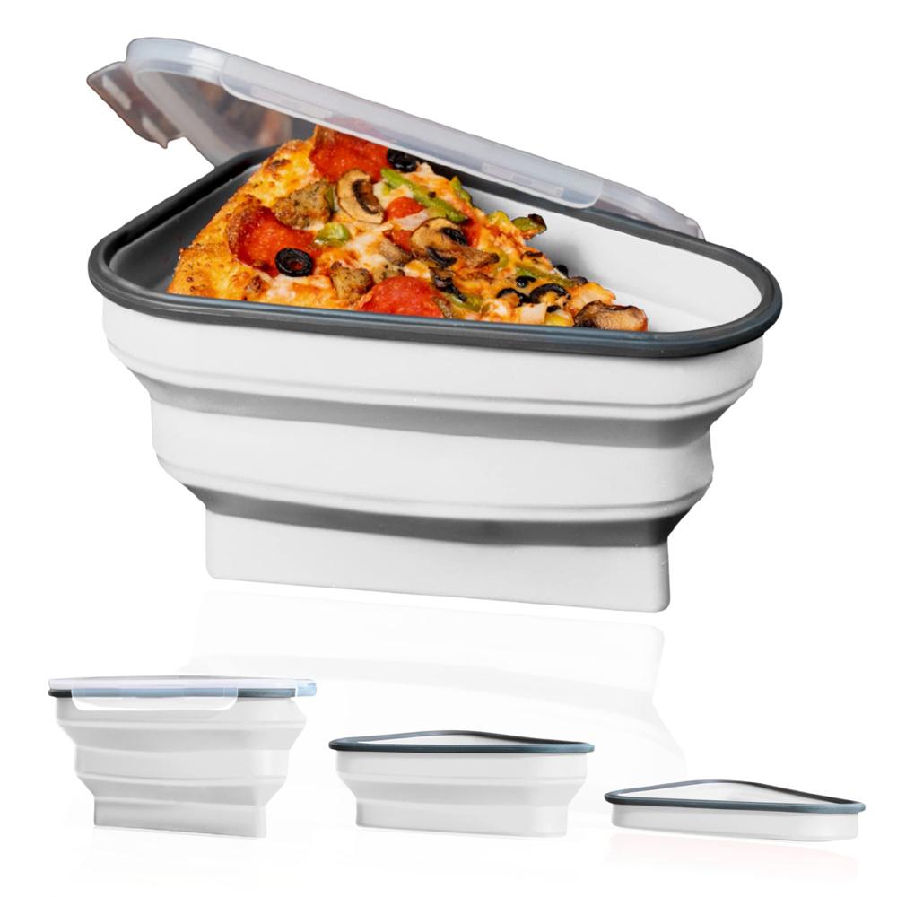 Folding Food Storage Container Stackable Pizza Preservation with Sealed Lid