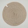 Круглый спиральный джутовый коврик для стола - натуральный/серый