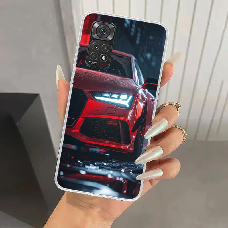 R-S 6 7 8 Спортивный Чехол для Телефона Автомобиль для Xiaomi Redmi Note 15 14 14S 13 12S 12 Pro 11S 11 Plus 11T 11E 10S Мягкий Чехол Печатный Корпус Redm