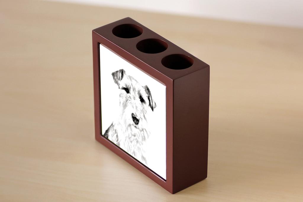 Fox Terrier Wire – Pen holder with a dog, desk organizer with a print | Art-Dog
