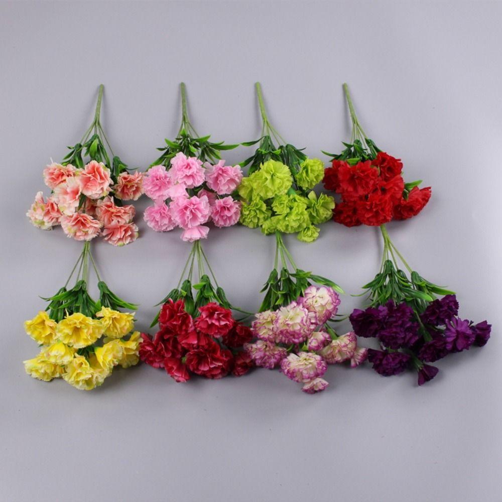 11 головок искусственных гвоздик шелковый кустовой букет высокого качества домашний свадебный декор