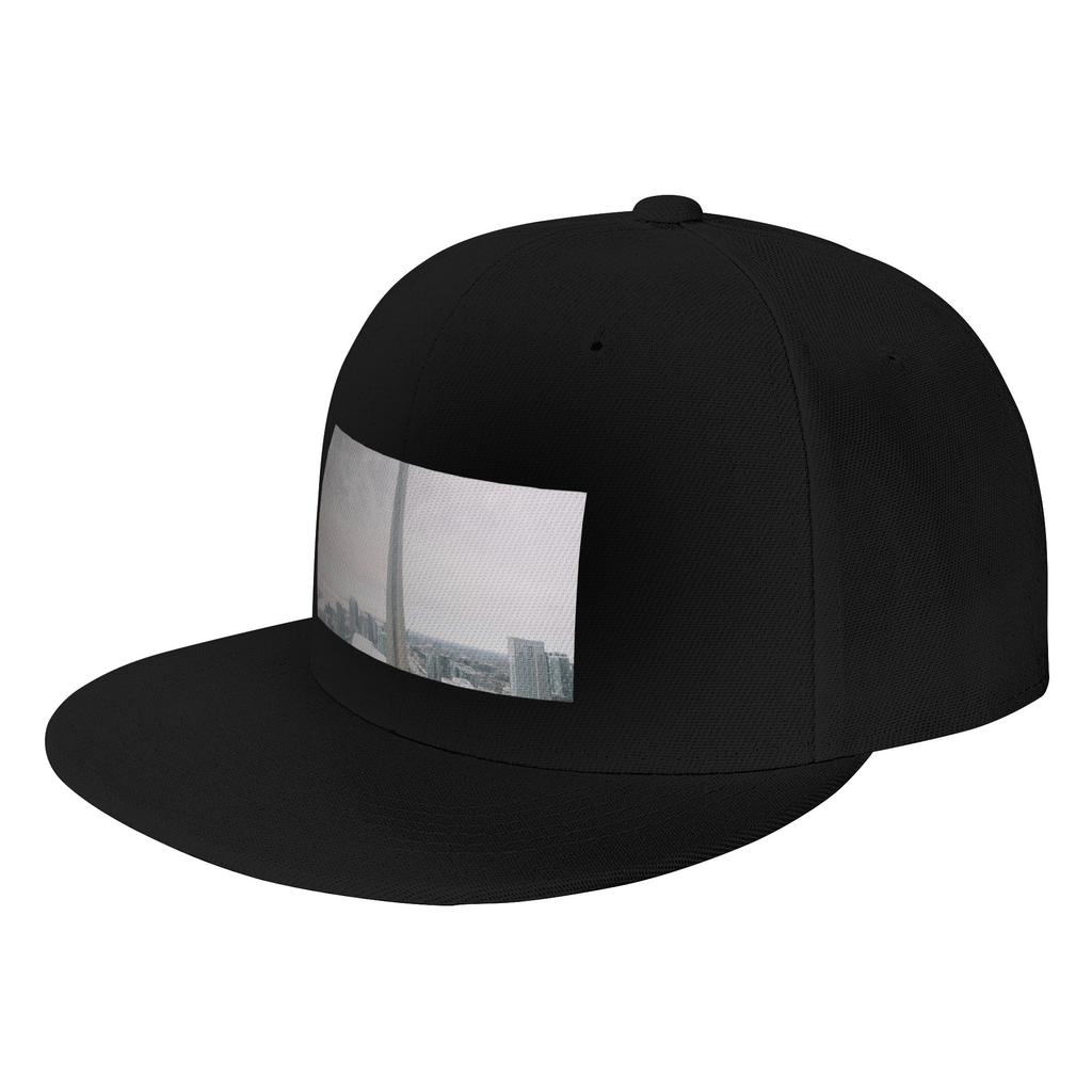Fashion CN Tower Morning Poster Flat Brim Sun Hat Covering Face Without Makeup Brand Unisex Caps