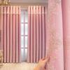 Curtains Double Lace Full Blackout Curtains Nordic Princess Style Living Room Bedroom Balcony Curtain Rod Bay Window