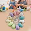 12 Pieces Easter Egg Ornament with Rope Basket Stuffers Portable Eggs Decorations for