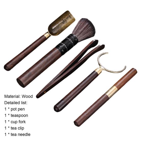 Yousheng 5 шт./набор принадлежностей для чайной церемонии, термостойкие, противоскользящие, деревянные, удобные, китайские чайные ложки, щипцы для чая, набор игл, принадлежности для чайной комнаты
