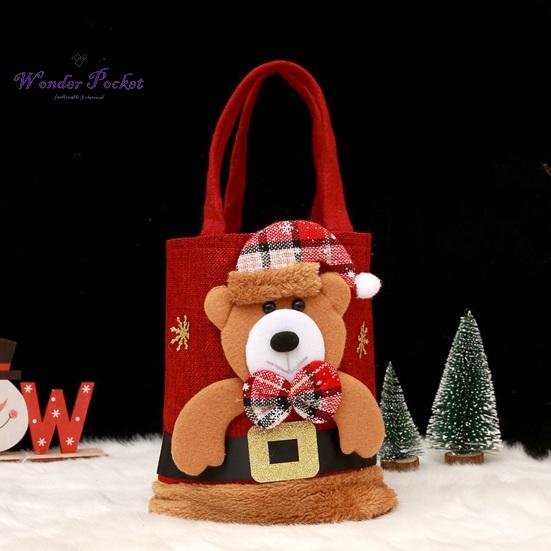 Christmas Handbag Cartoon Santa Claus Snowman Elk Gift Bag Large Capacity Great Load Bearing Merry Christmas Decor Children Adult Sex Wear