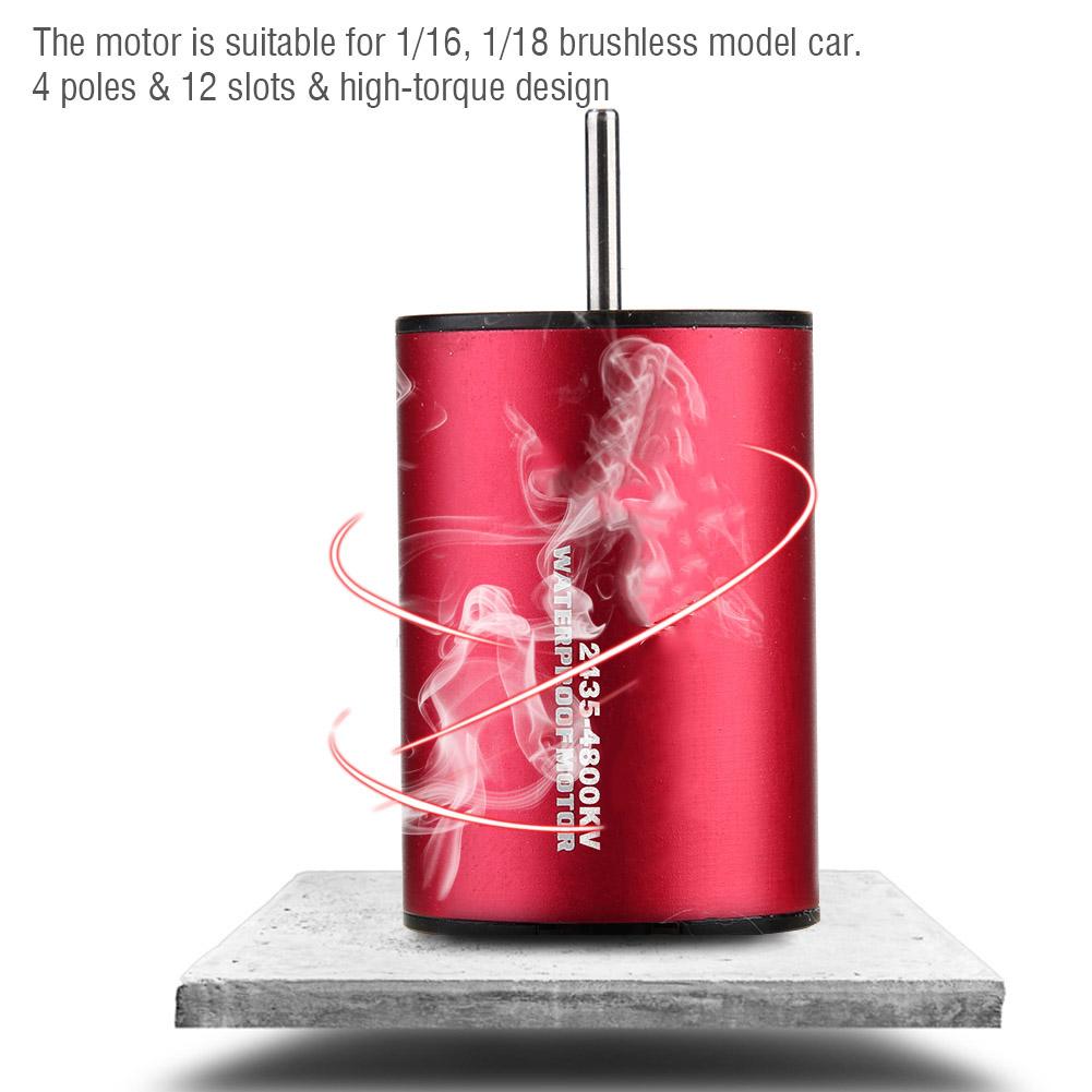 surpass KK Waterproof Series 2435 4500KV Sensorless Brushless Motor for 1 16 1 18 Car (4800KV)