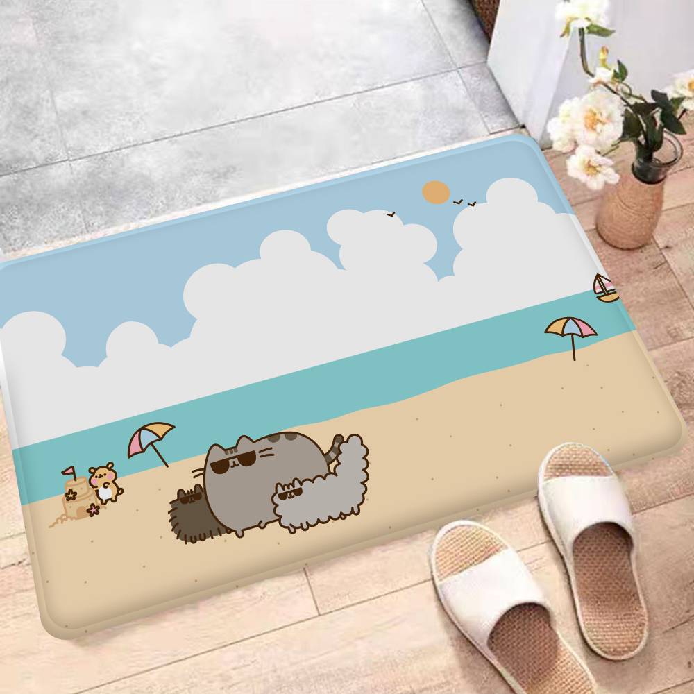 Милый кухонный коврик P-Pusheen-Cat в скандинавском стиле, придверный коврик для спальни, гостиной, дома, балкона, противоскользящий, приветственный коврик