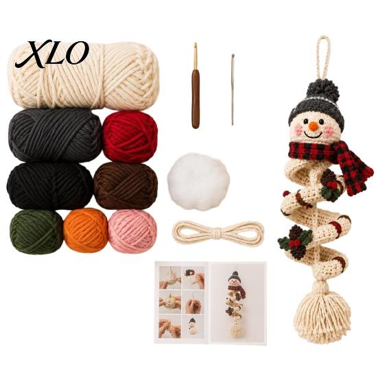 Personalized Handmade Keepsakes Crochet Spiral Ornament DIY Kit for Adults, Beginners, Christmas Craft Set Fun Winter Indoor Activities with