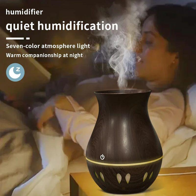 130 мл Wood Grain Mini Humidifier Essential Oil Diffuser Spray Bedroom Air Humidizer Atomizer Aromatherapy Diffuser Mute Home