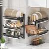 Rust-Proof Dish Drying Rack Wall Mounted Utensil Holder Kitchen Supplies Drain Tray  Kitchen Use