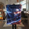 1 шт. Фланелевое одеяло с мультяшным принтом, Высококачественное, Удобное для всех сезонов, Домашний декор, Тепло и комфорт, Идеально для рождественского подарка на день рождения