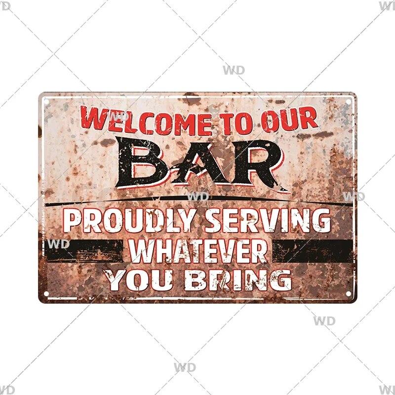 Retro Metal Plate Drink Tin Sign Funny Beer Wine Lover Vintage Metal Plaque for Bar Pub Club Kitchen Home Man Cave Wall Decor