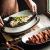 ZISIZ Japanese Style Oval Ceramic Fish Plate