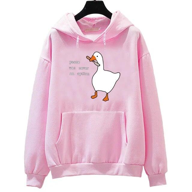 Мир никогда не был вариантом Толстовки с гусиным принтом унисекс Ulzzang уличная одежда y2k эстетика Харадзюку пуловер унисекс с гранж-принтом унисекс