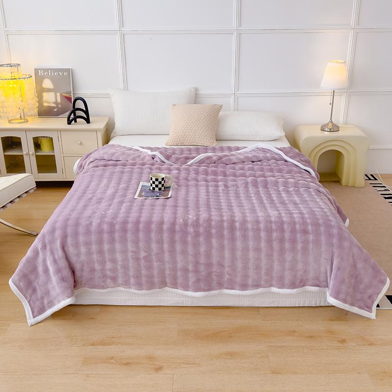 Single/Queen/Super King Thicker Fleece Throw Blanket for Bed or Sofa Soft Plush Blanket
