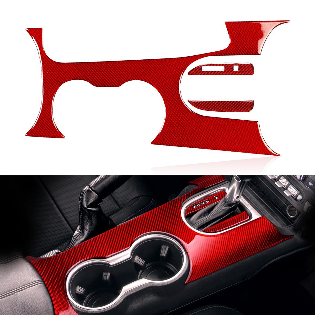 For Ford Mustang GT 2015 2016 2017 2018 Accessories Carbon Fiber Car Gear Shift Panel Sticker Interior Trim