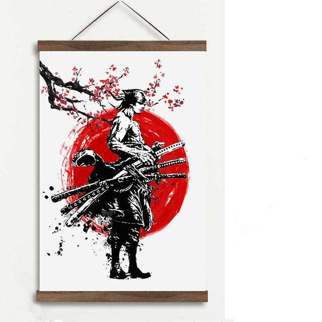 Япония Самурай Аниме Плакат Абстрактное Настенное Искусство Бусидо Холст Картина Японские Воины Портретная Картина Печать Домашний Настенный Декор Без Рамки
