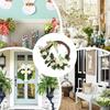 Easter Door Wreath Artificial Flower Easter Wreath Ornament Farmhouse Rustic Wreath Indoor Outdoor Spring Season Decoration For