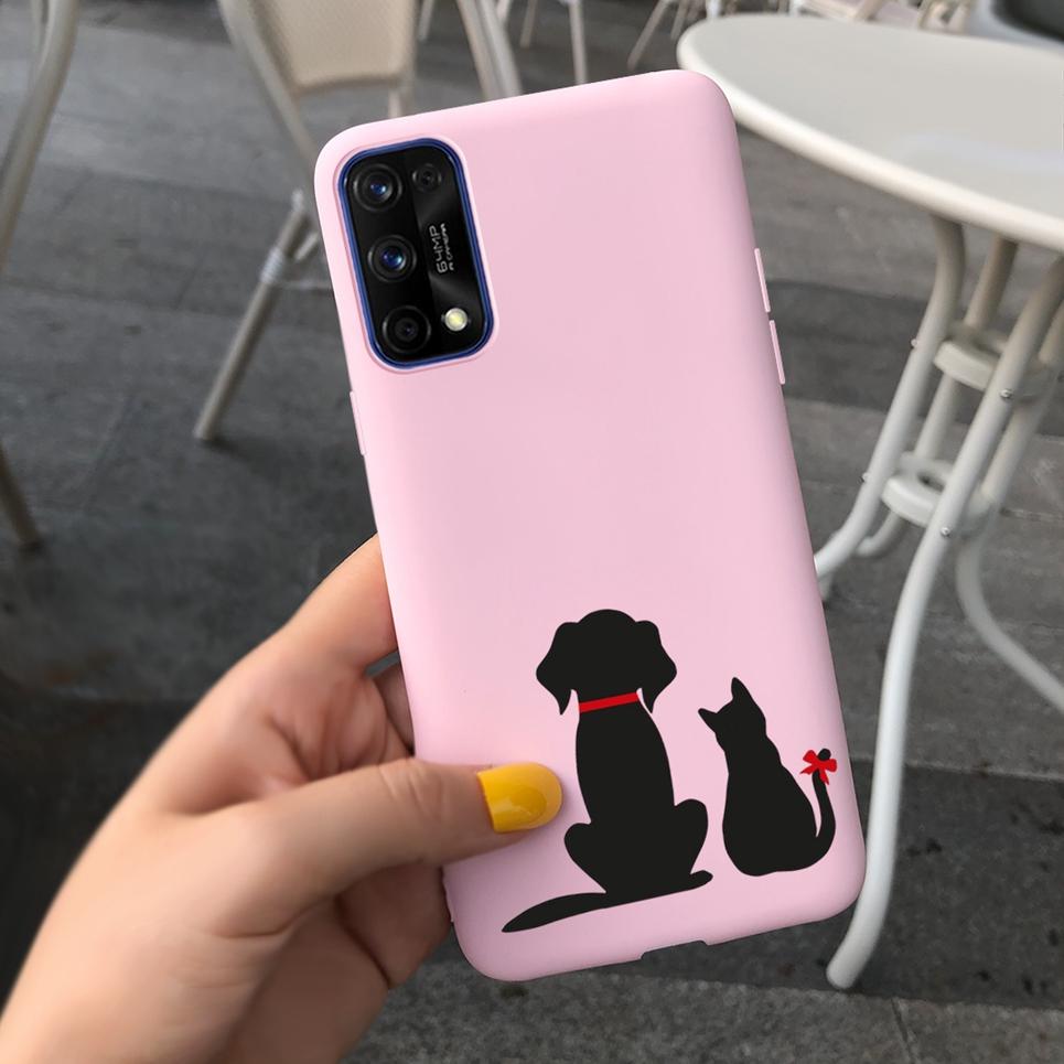 Couple Outfit Phone Case For OPPO Realme 6 Realme 7 Pro Case Cute Cat Soft Back Cover For Realme 6 Pro 7 Protective Bumper Cover
