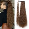 Synthetic Fiber Long Corn Wave Wrap Around Ponytail Clip In Hair Extensions Long Curly Pony Tail for Women