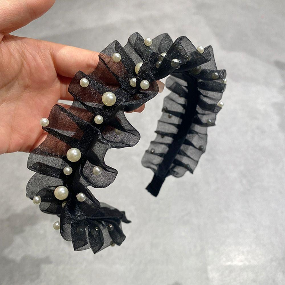 Mesh Women Headband Wide Hair Accessories Fashion Korean Style Hairband Photograph