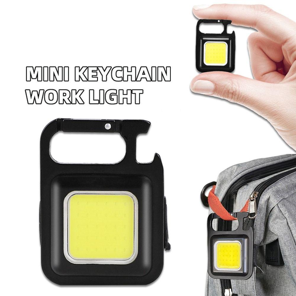 Mini Warning Safety Light LED Floodlight Mini Keychain Light Portable Lights COB LED Flashlight