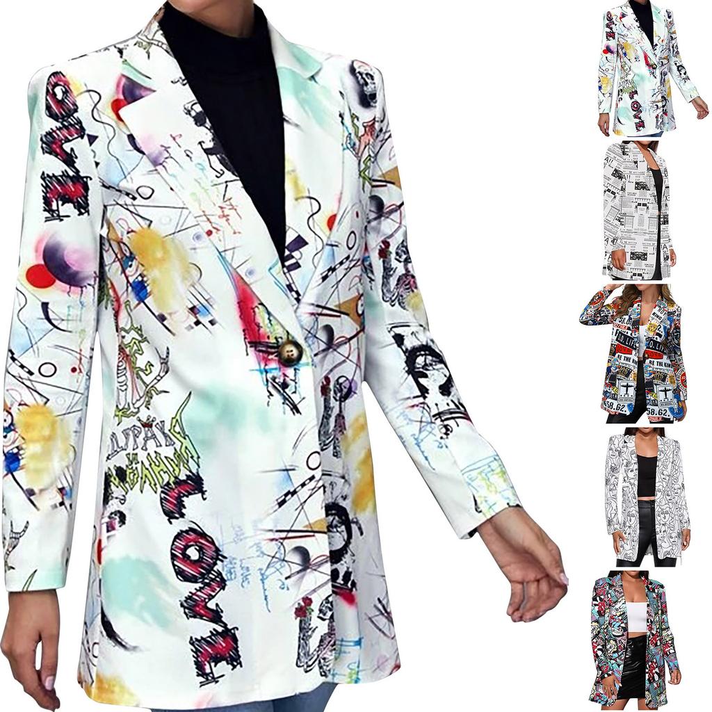 Женская модная осенне-зимняя газета не находит маленький пиджак с принтом