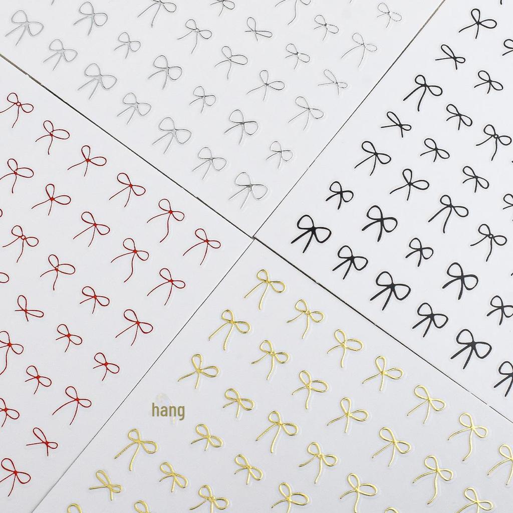 2024 Модные наклейки для ногтей с французским бантом — самодельные линейные ленточные наклейки