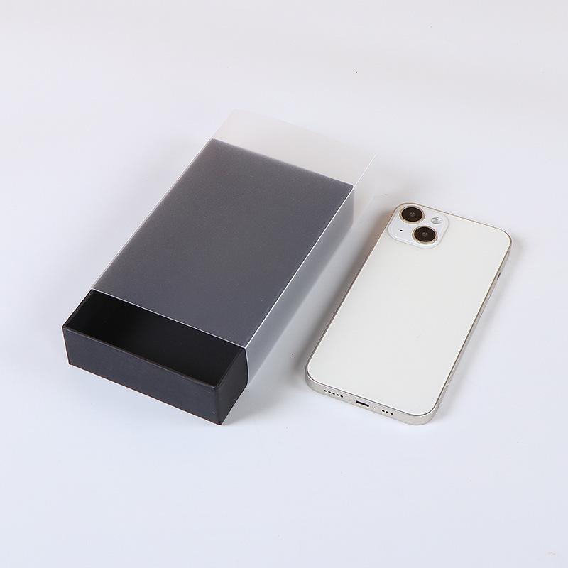 Creative Solid Color Thick Paper Drawer Jewelry Packag Box Greeting Card Necklace Bracelet Gift Package Paper Box Rectangular Transparent Gift Boxes
