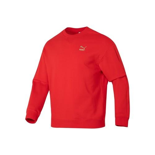 Puma Спортивная толстовка с вышивкой на Новый год, унисекс, красная