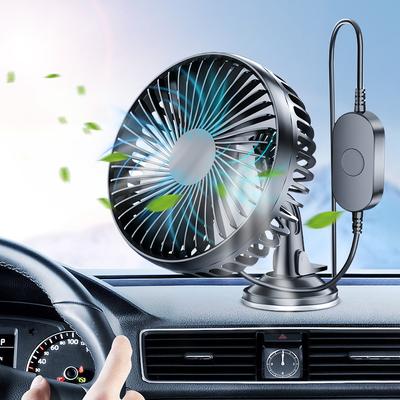 USB Настольный вентилятор 12 В/24 В для автомобиля, грузовика, внедорожника, автофургона с присоской, автомобильный вентилятор, 360 градусов, универсальный мини-автомобиль, вентилятор воздушного охлаждения